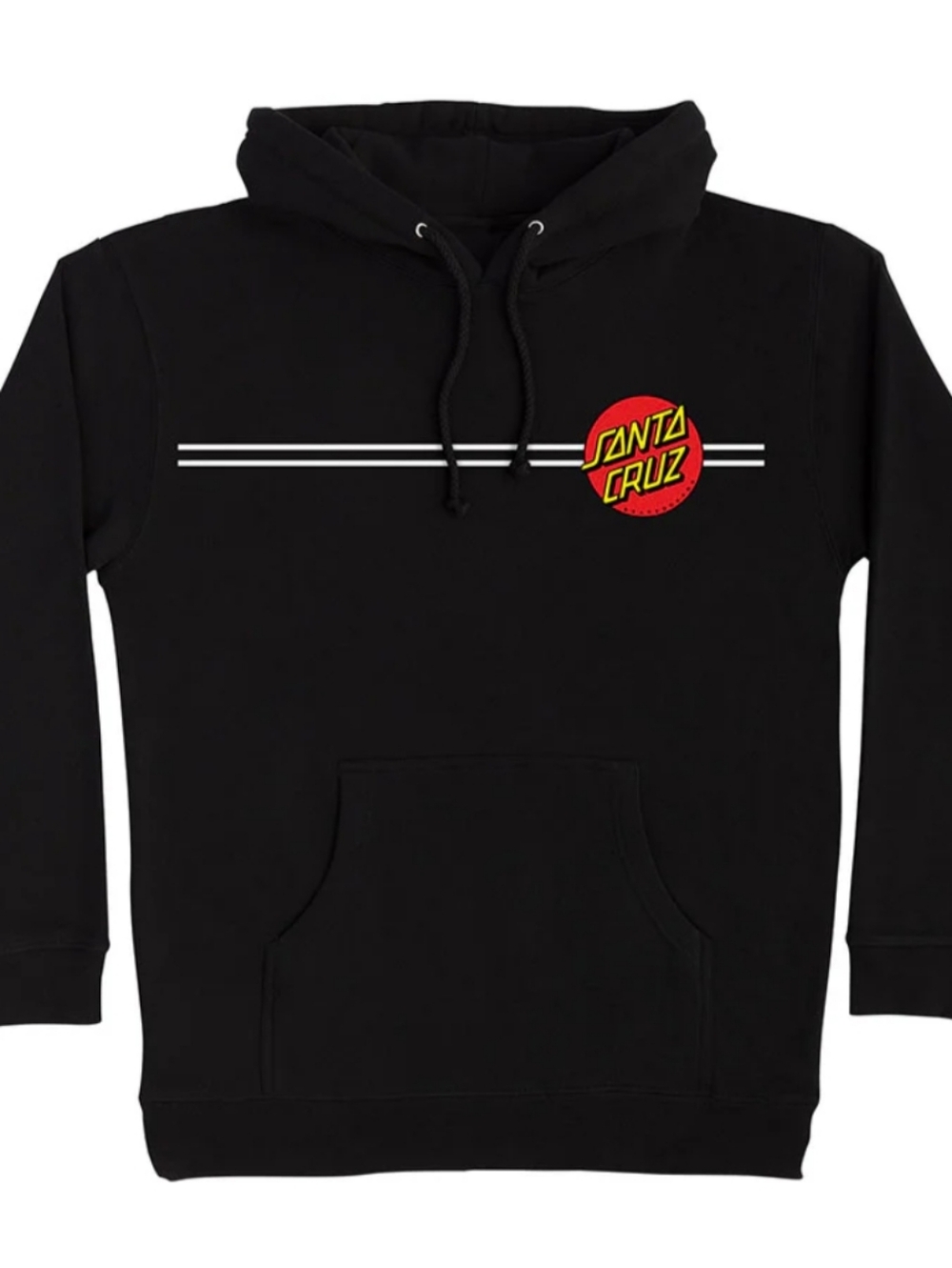 Santa Cruz Skateboards Black Hoodie with Red and Yellow Logo